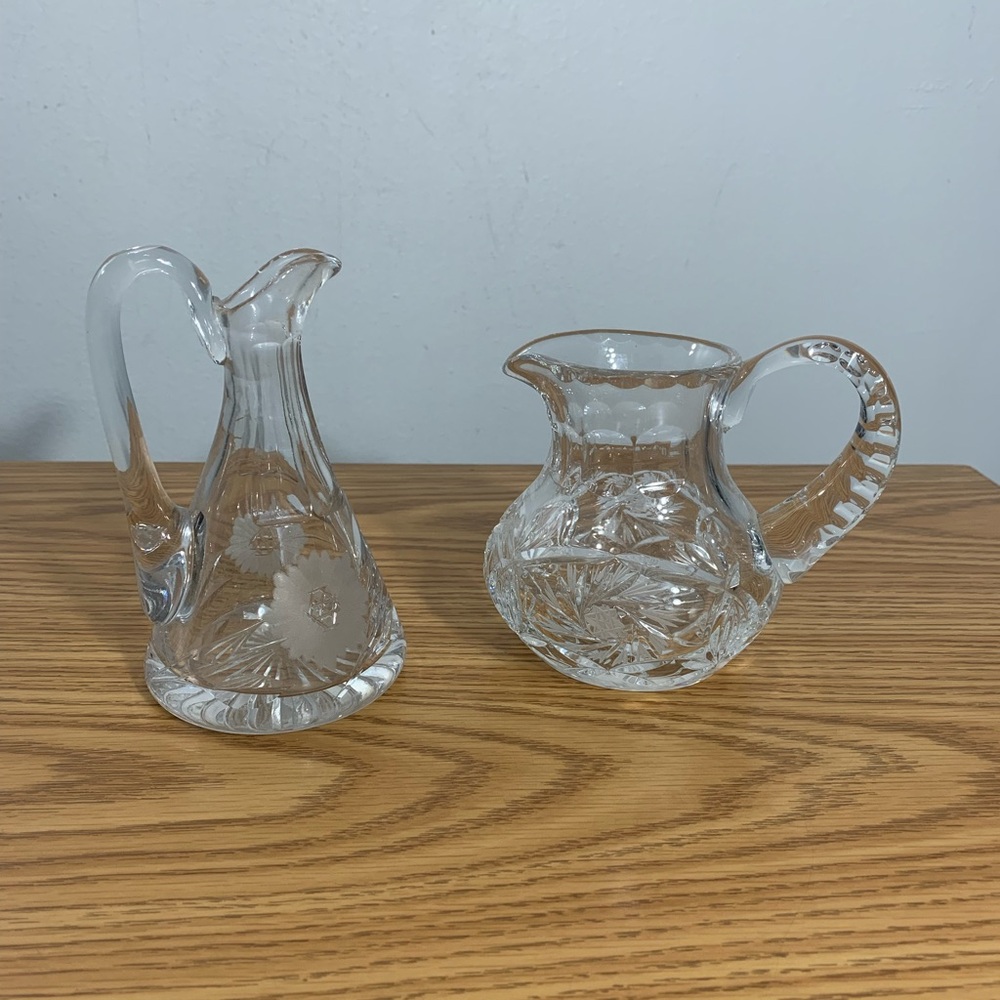 Crystal Pitcher and cruet